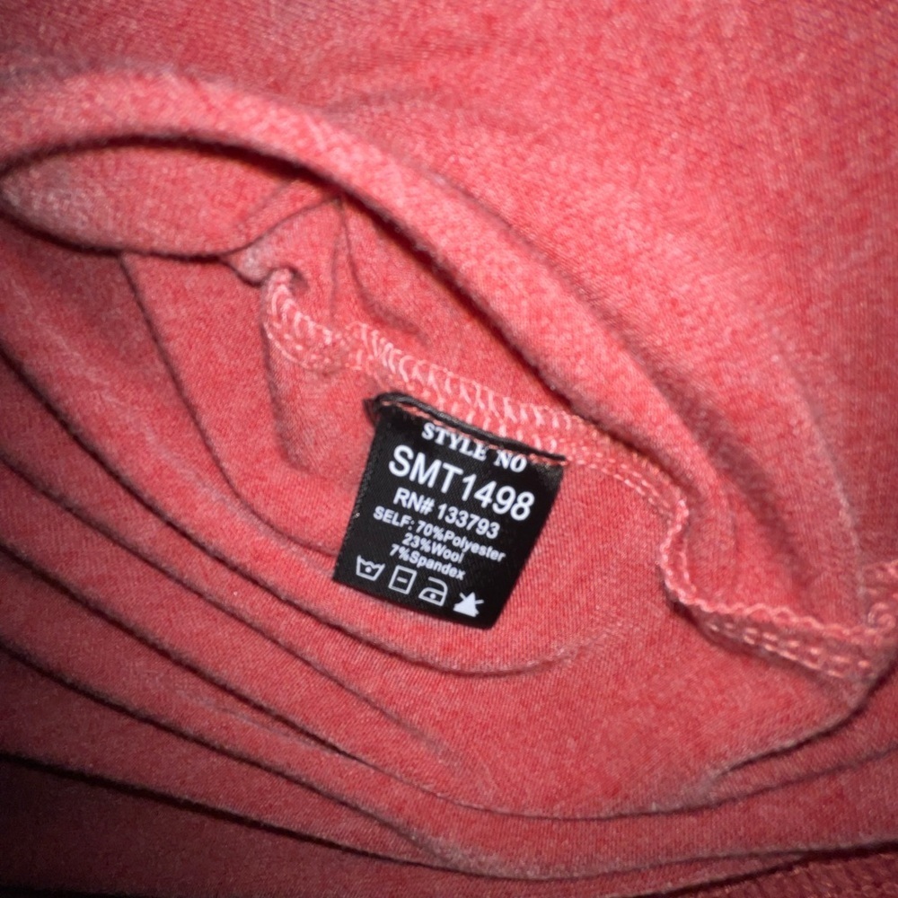 POL Red Henley Long Sleeve Wool Blend Shirt SZ M​​ - Picture 5 of 6